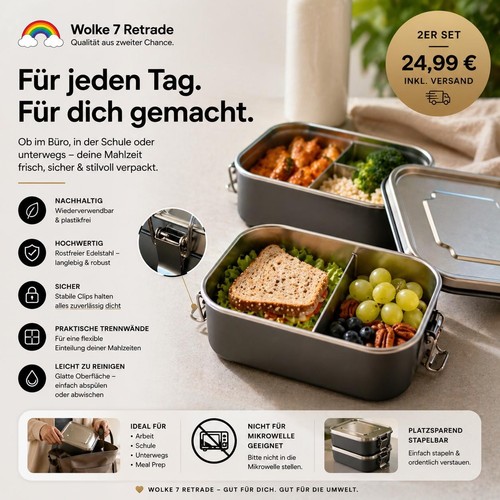 Edelstahl lunchbox set - set, |
